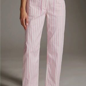 Anthropologie Pink and White Striped Garment